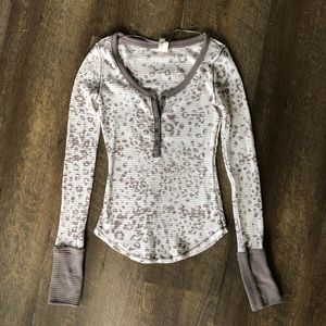 NWOT Free People We The Free Thermal Cream Brown